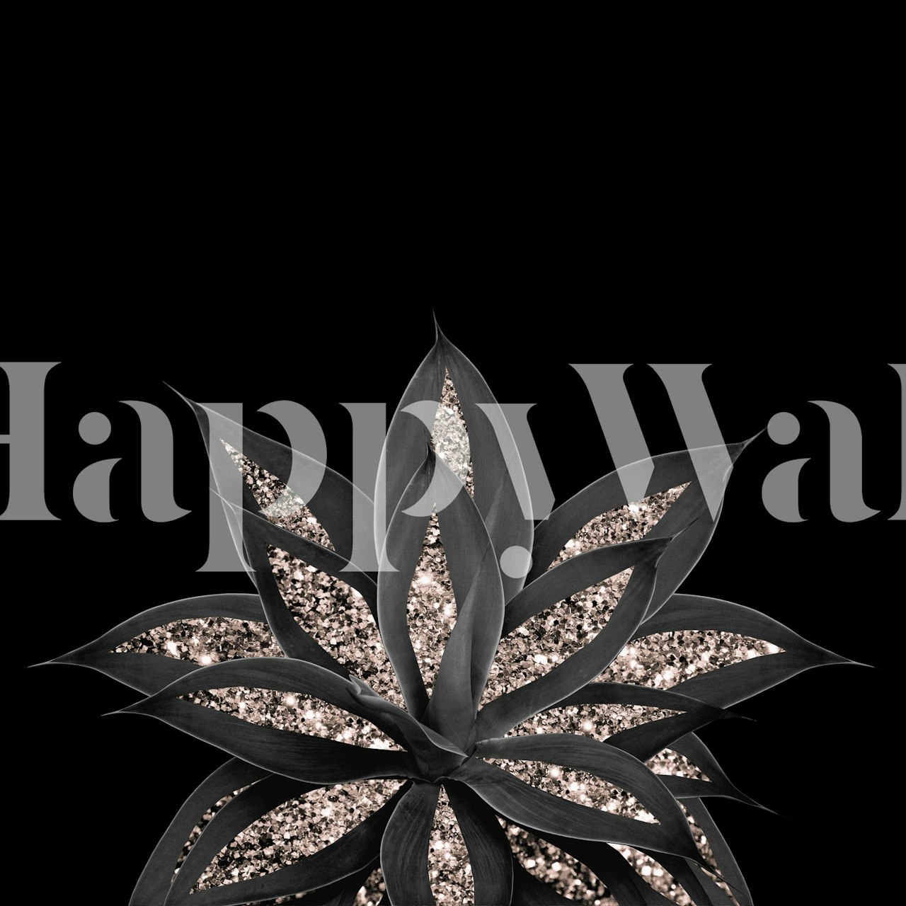 Gray Black Agave Rose 1 tapetdesign