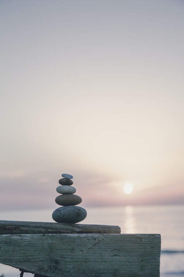 Sunset Beach Rock Balancing