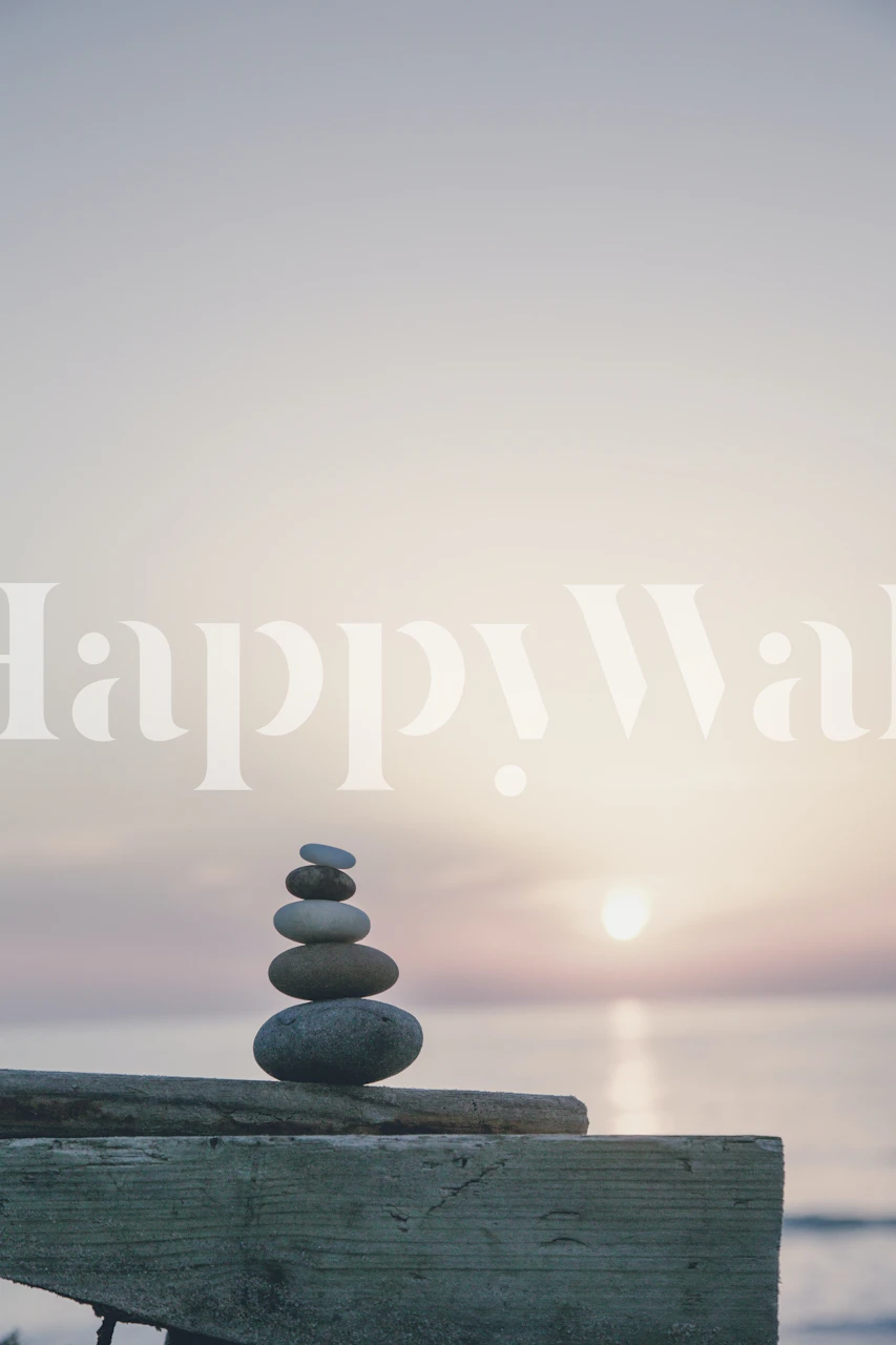 Wallpaper featuring sunset beach rock balancing