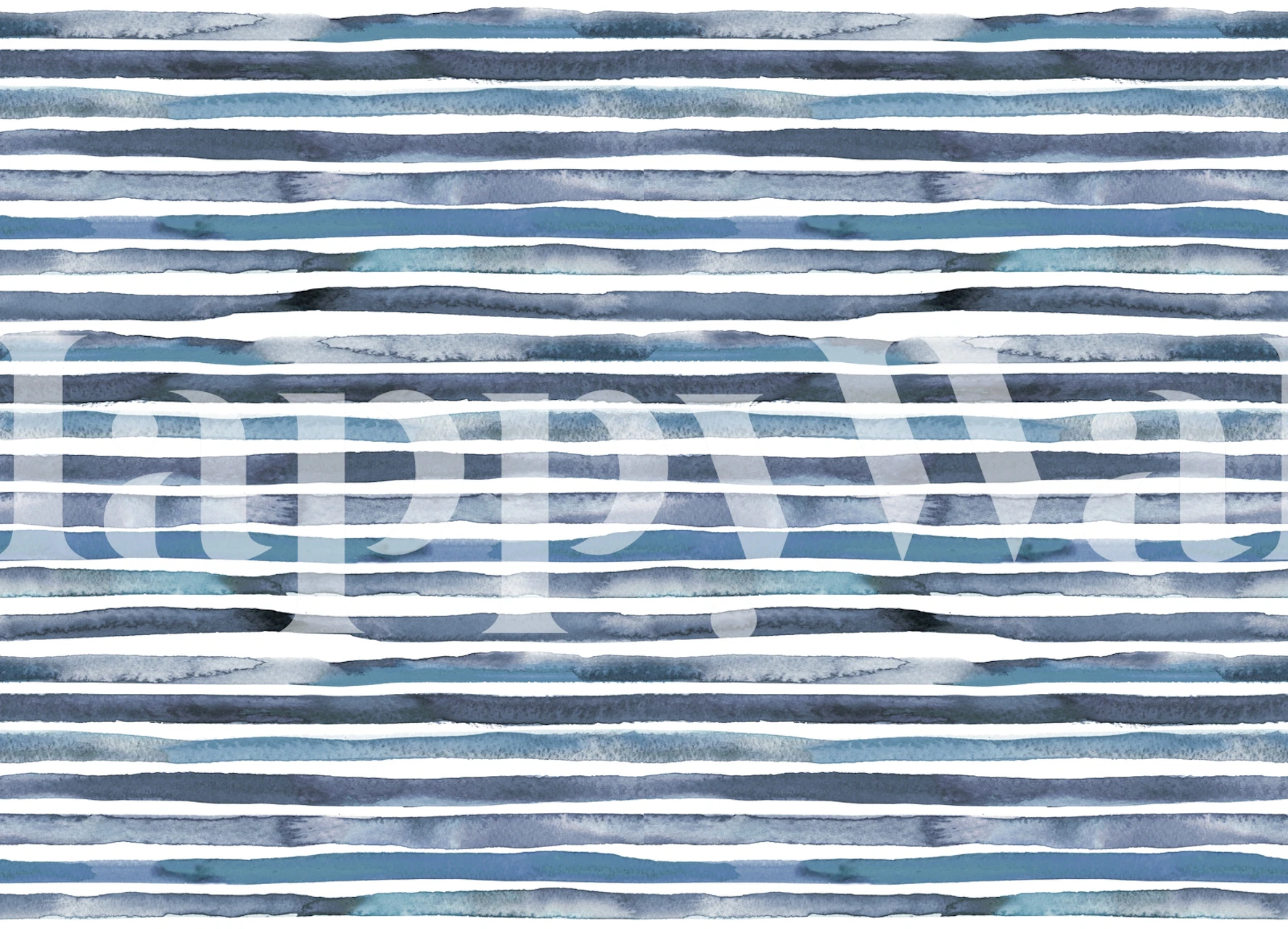 Watercolor Stripes Blue -tapettisuunnittelu näytetään