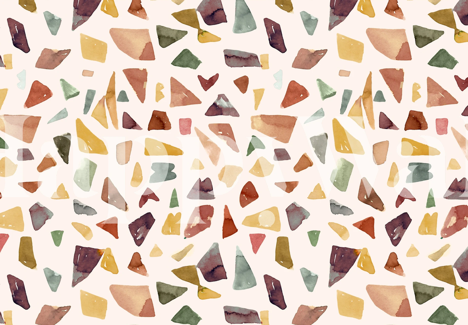 Watercolor terrazzo terracotta tapetti huoneessa