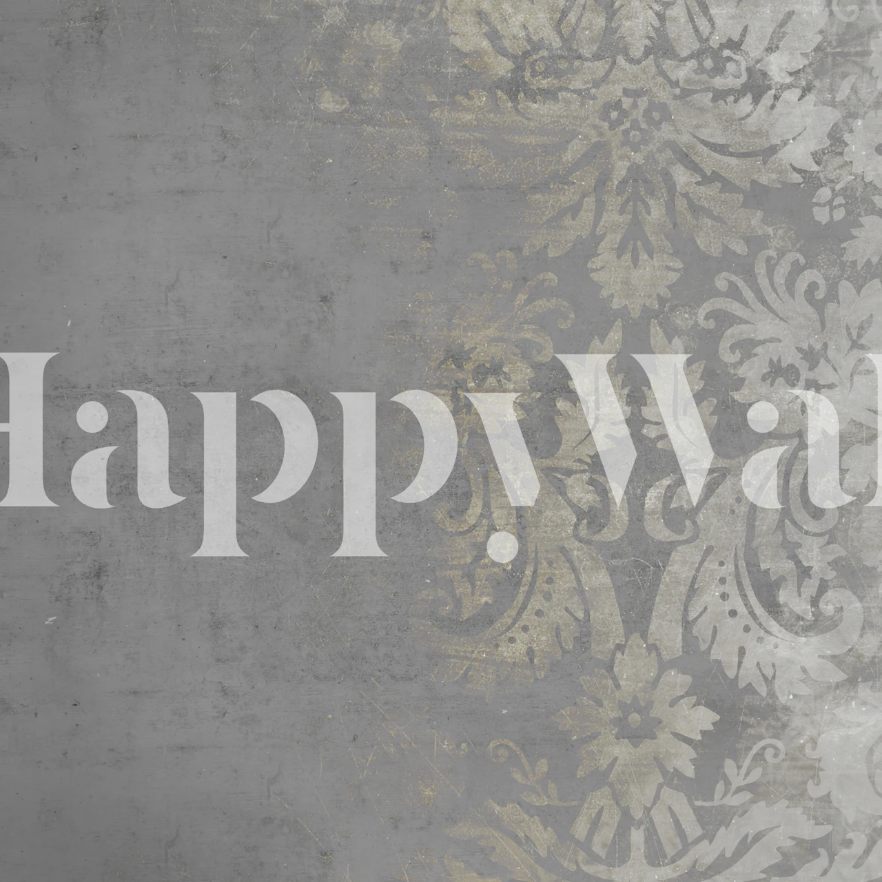 Grunge Damask wallpaper example in a room