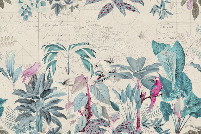 Pastel Paradise Vintage Jungle Wallpaper - Happywall