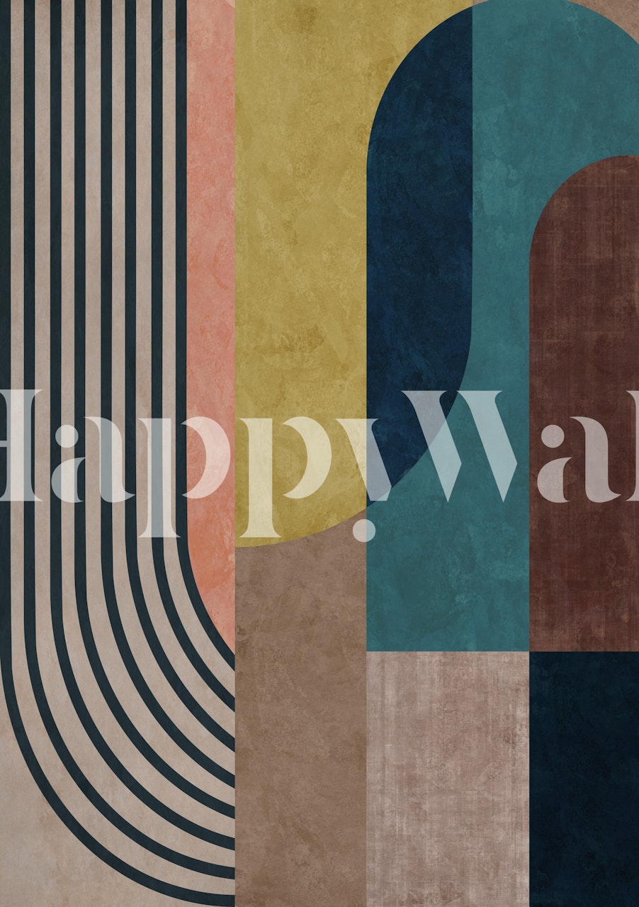 Rounded parts wallpaper in a modern room