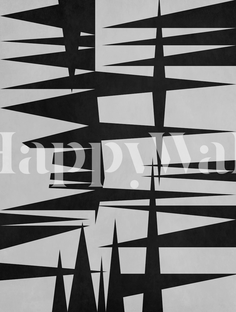 Geometric black and white pointed shapes wallpaper