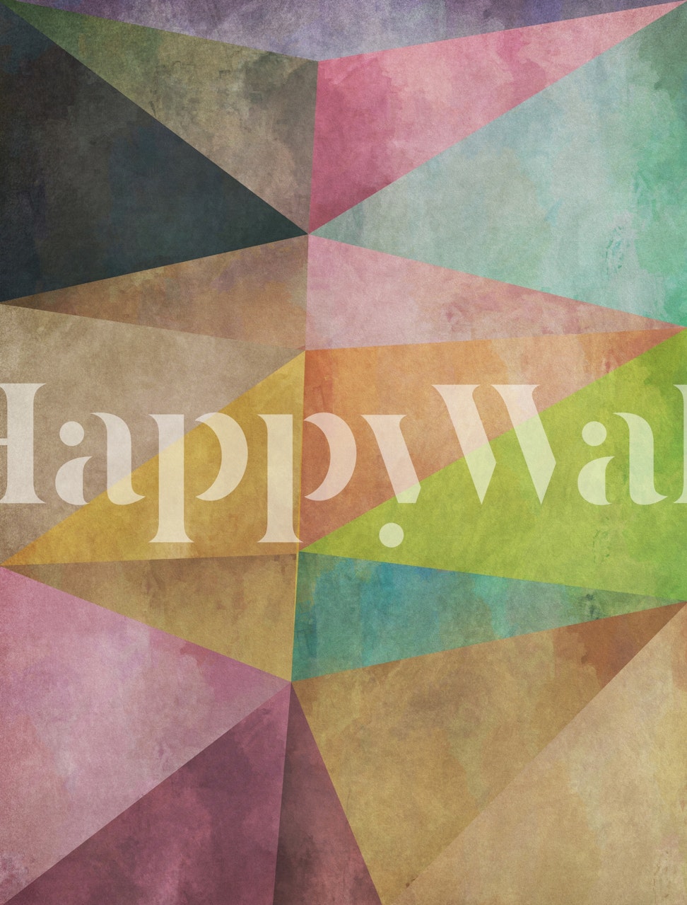 Geometric shapes in pastel colors yellow, pink, green, blue wallpaper