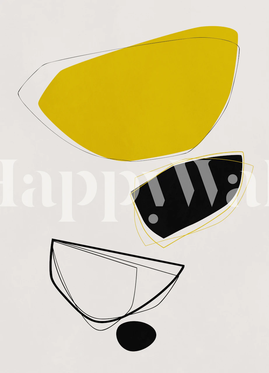 Minimal i Yellow and Black tapetdesign