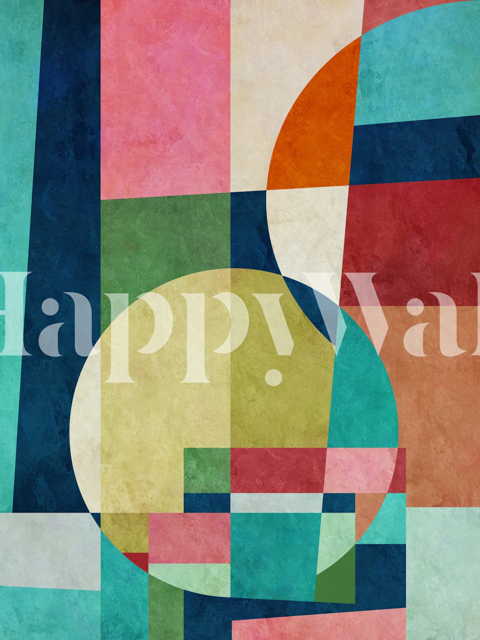 Papier peint abstrait en demi-cercles aux couleurs douces