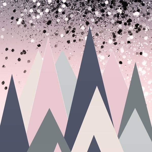 Geometric Mountains Glitter 1