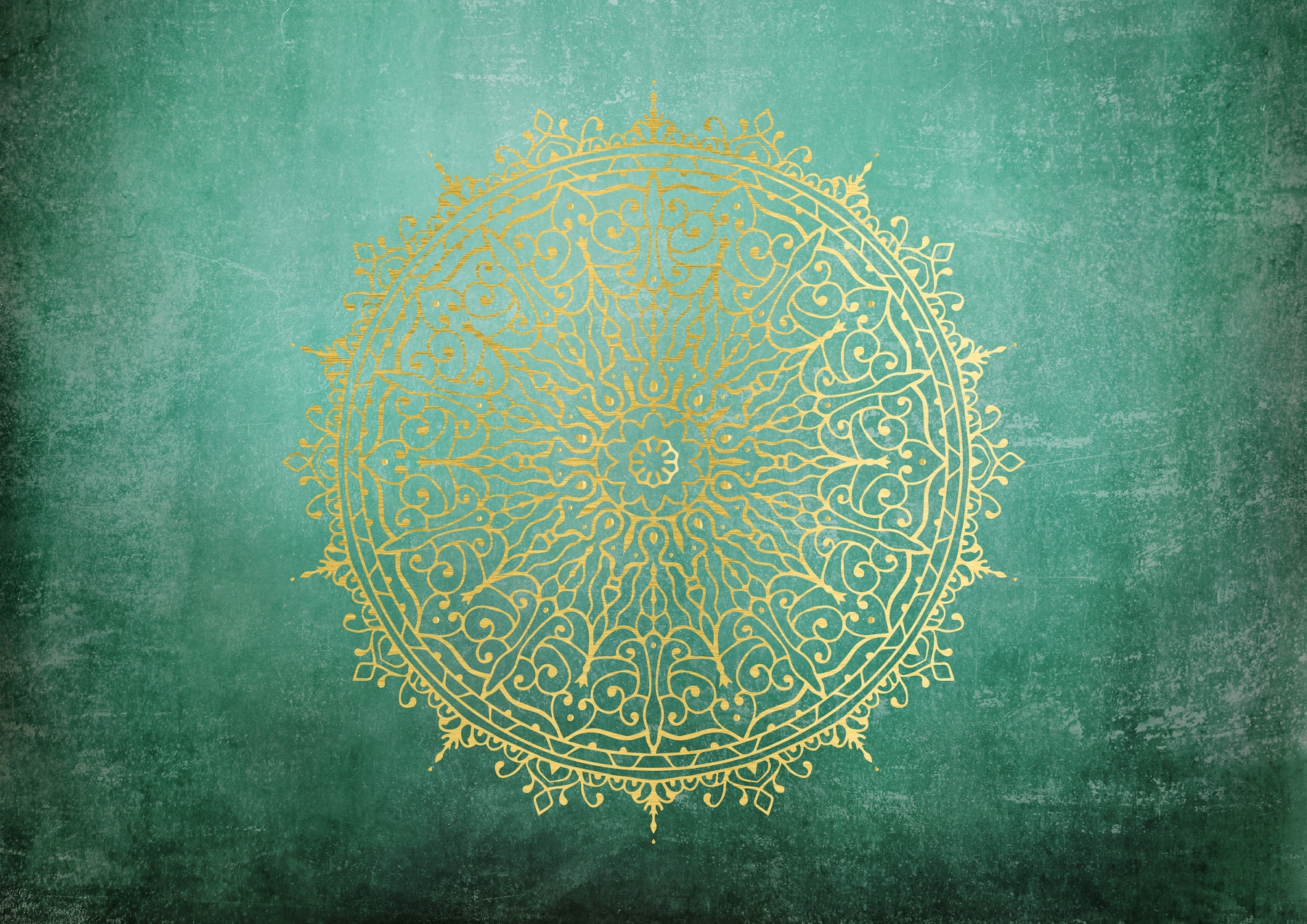 Mandala in Emerald Green Gold wallpaper - Mandala in Emerald Green Gold  wallpaper - Happywall