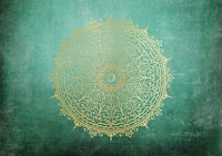 Mandala in Emerald Green Gold tapet