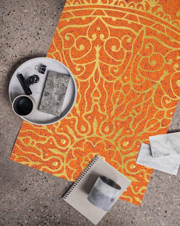 Buy Mandala in Burnt Orange Gold wallpaper Free shipping