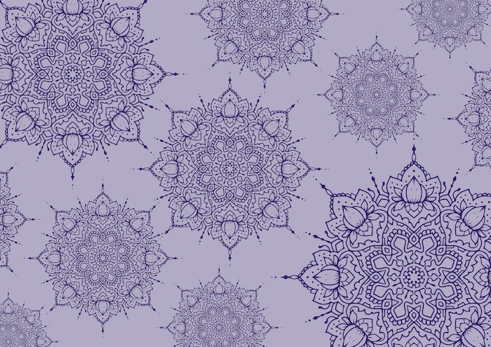 Lotus Mandala Purple Floral Wallpaper