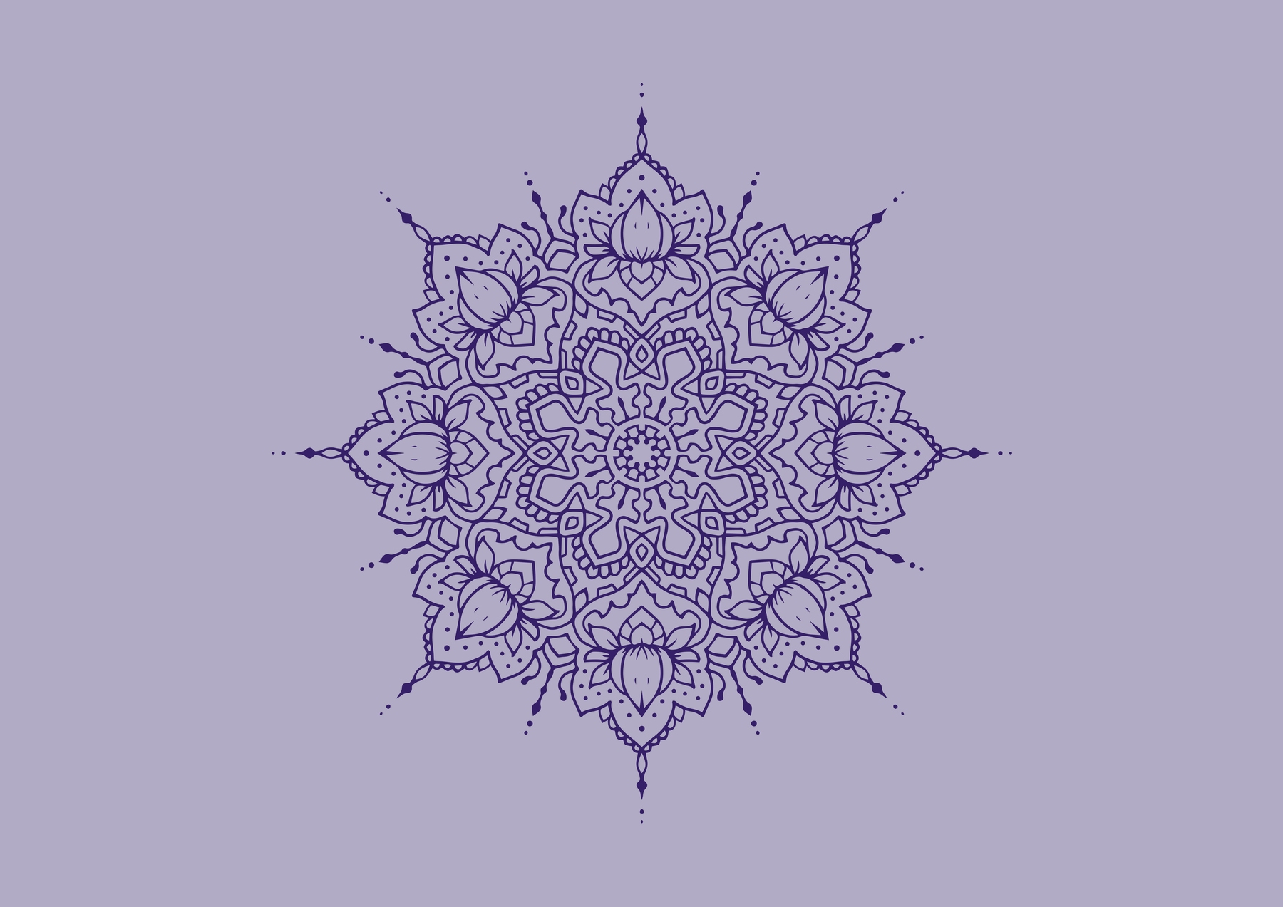 Buy Lotus Mandala in Purple wallpaper - Free shipping