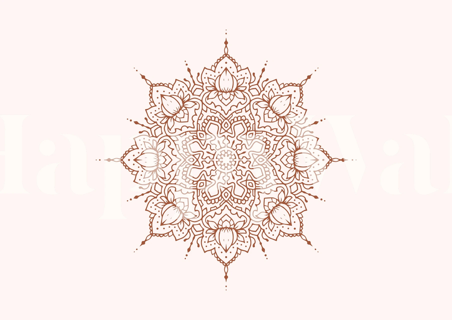 Lotus Mandala in Russet wallpaper displayed in a room