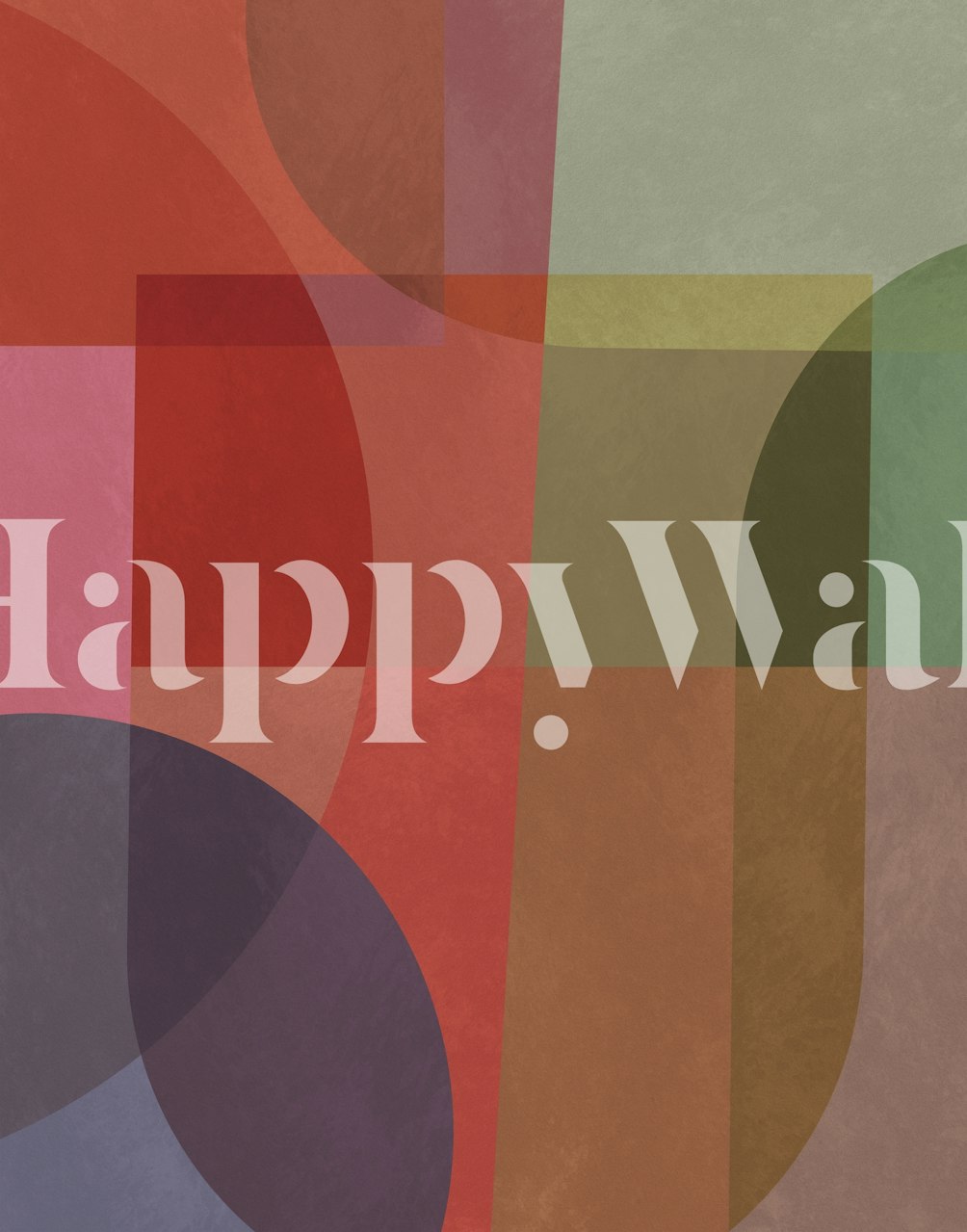 Colorful geometric shapes in red, green, and purple wallpaper