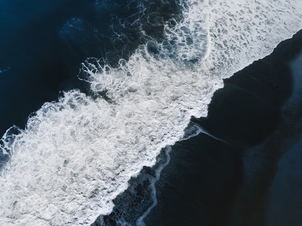 Aerial Ocean Crashing waves