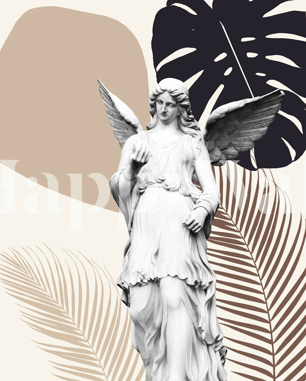 Angel Abstract Finesse 1 Tapete in einem Raum