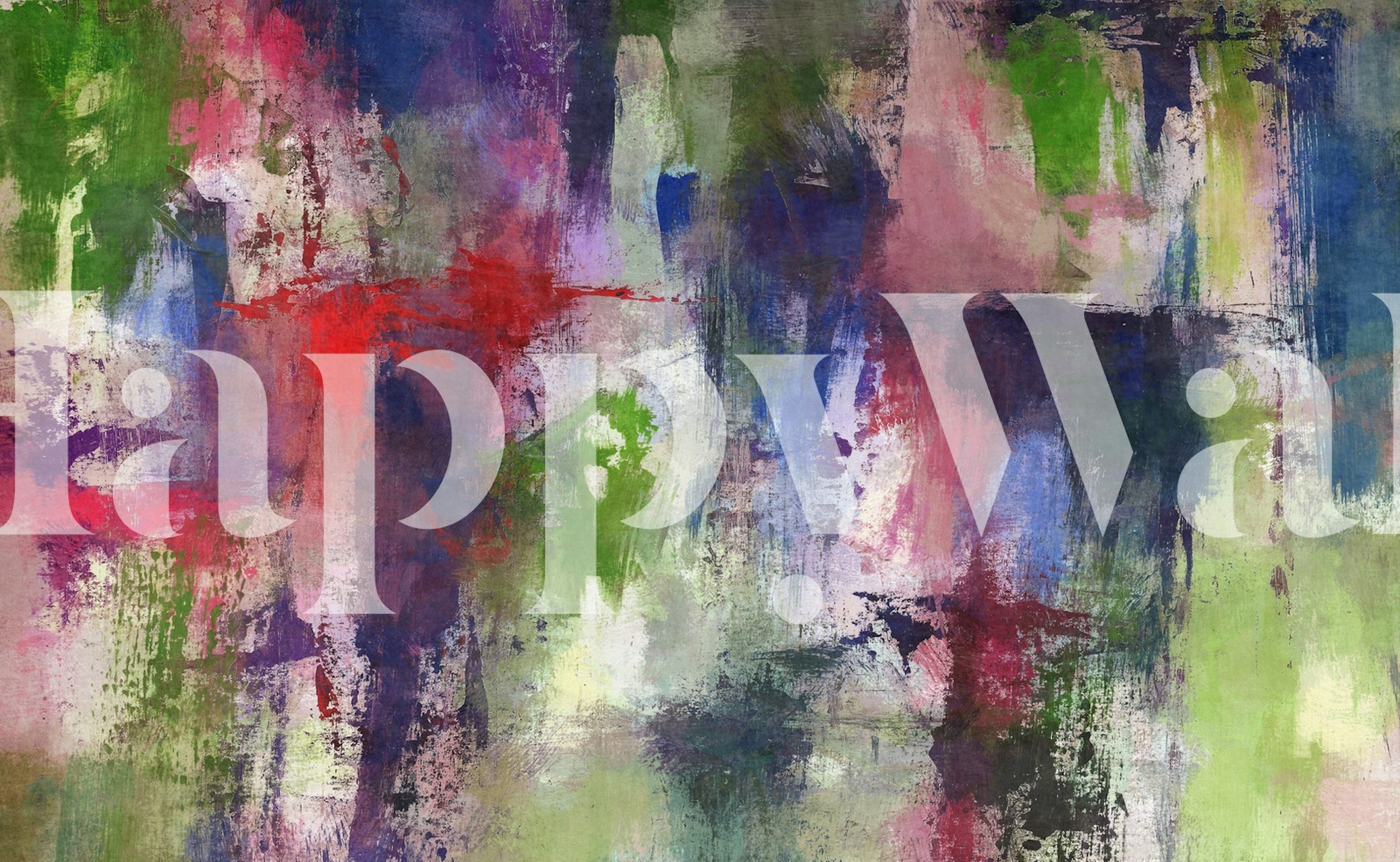 Abstrakcyjna fototapeta z przypadkowymi pociągnięciami pędzla w mieszance żywych kolorów