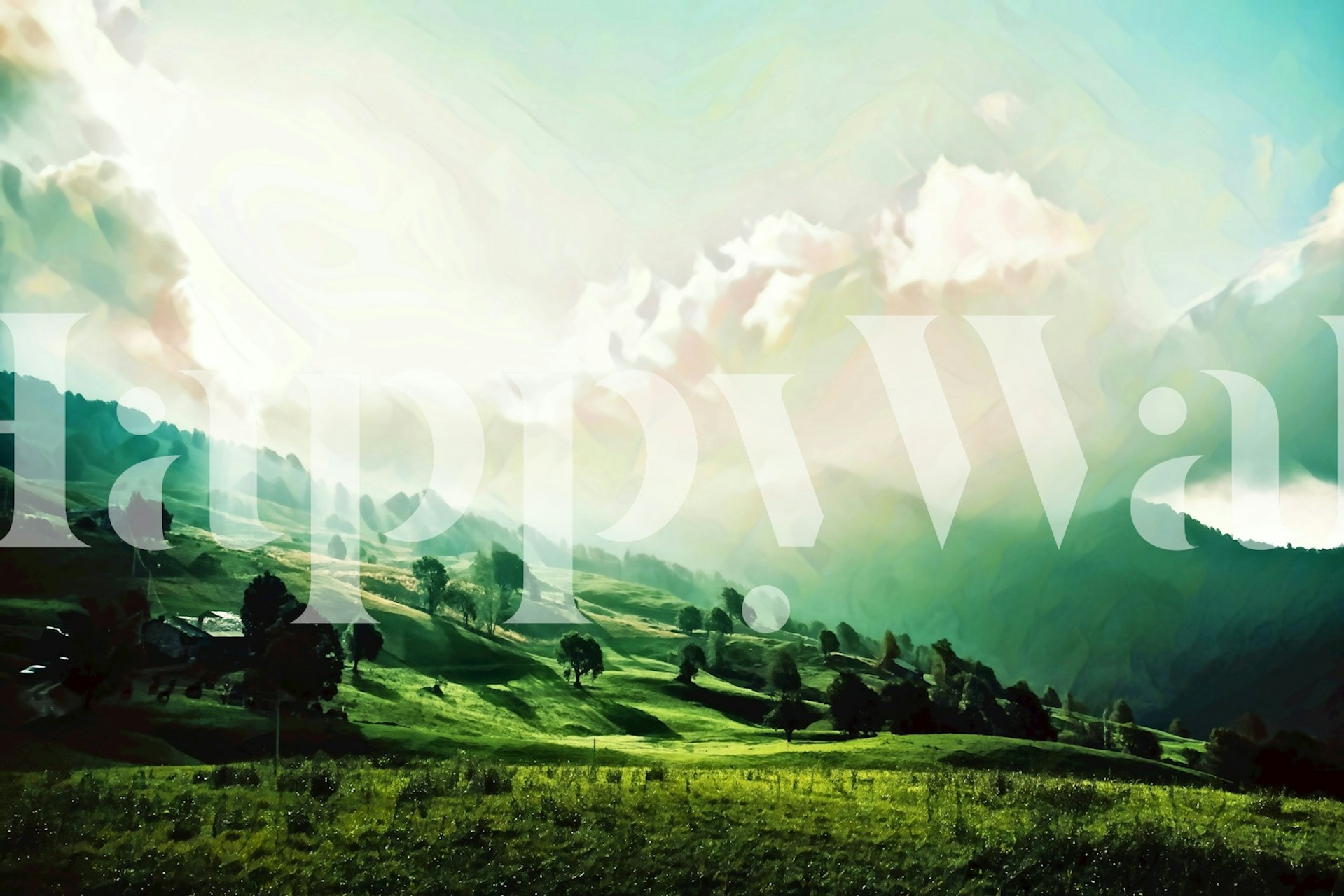 Tapeta Hopeful Forest Mountains v pokoji