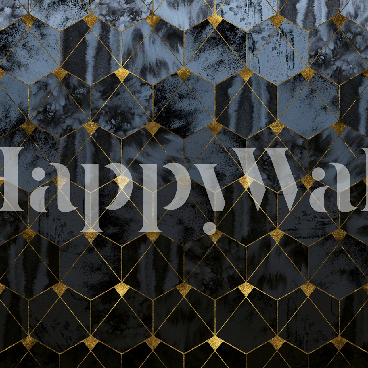 Dark Ice and Luxury Hexagons wallpaper in a room