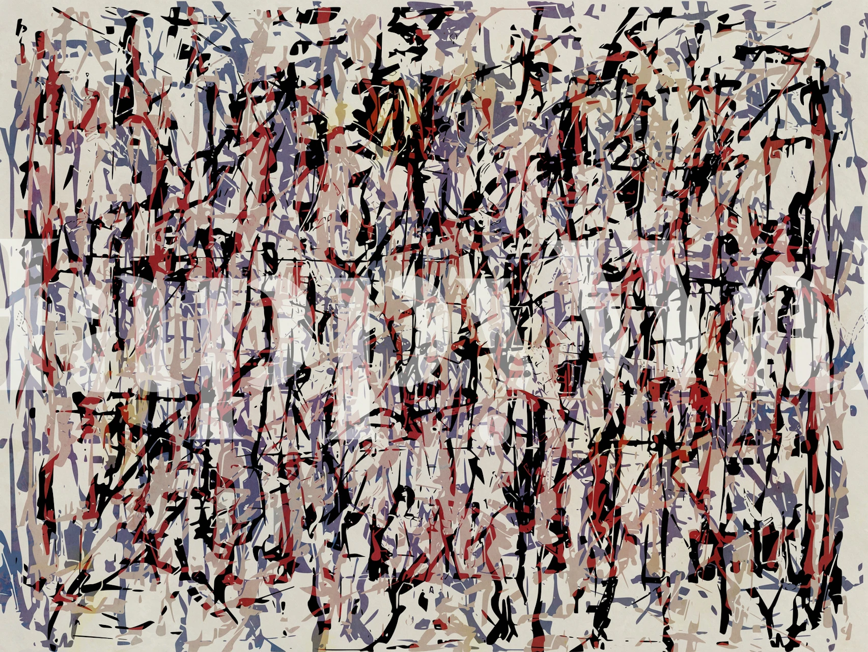 Abstract multi-colored brush stroke wallpaper with red, purple, and black patterns