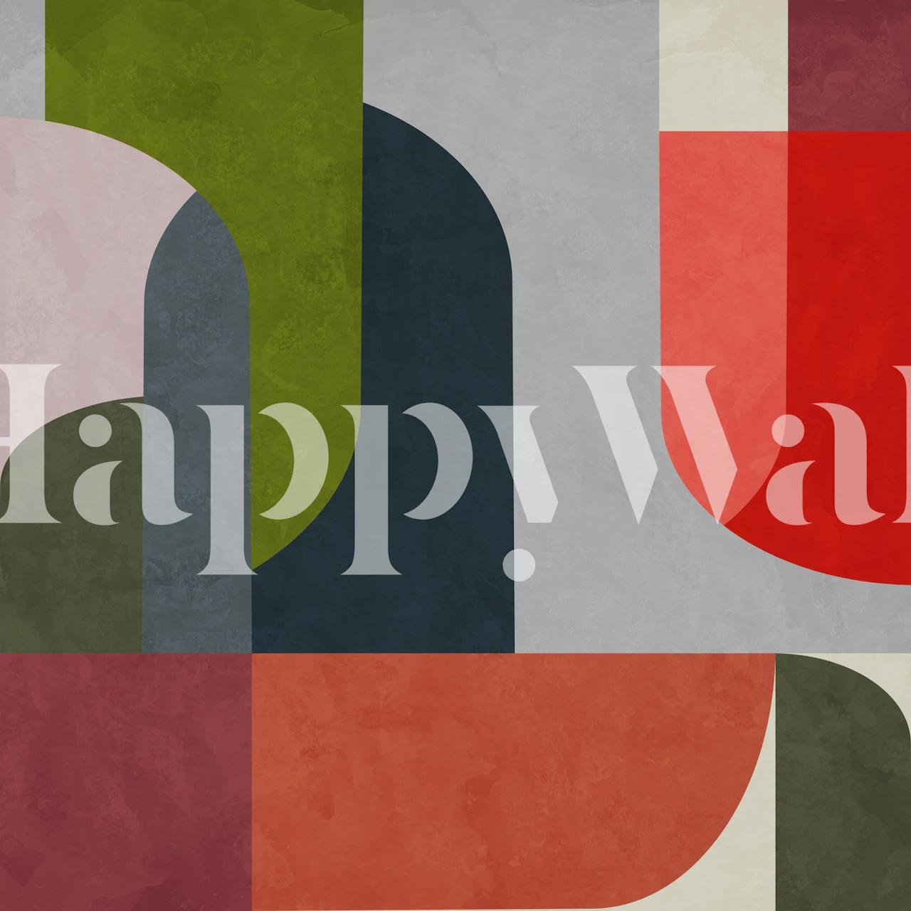 Rounded Parts 4 wallpaper in a modern room