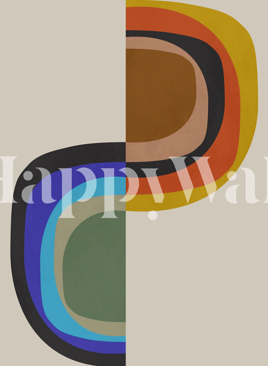 Design di carta da parati astratta audace in una stanza