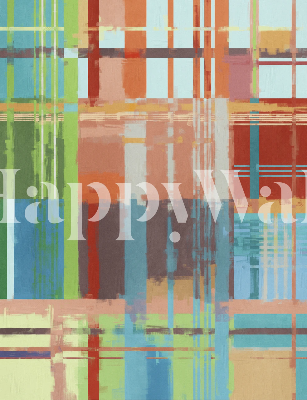 Interlaced colorful wallpaper in a room