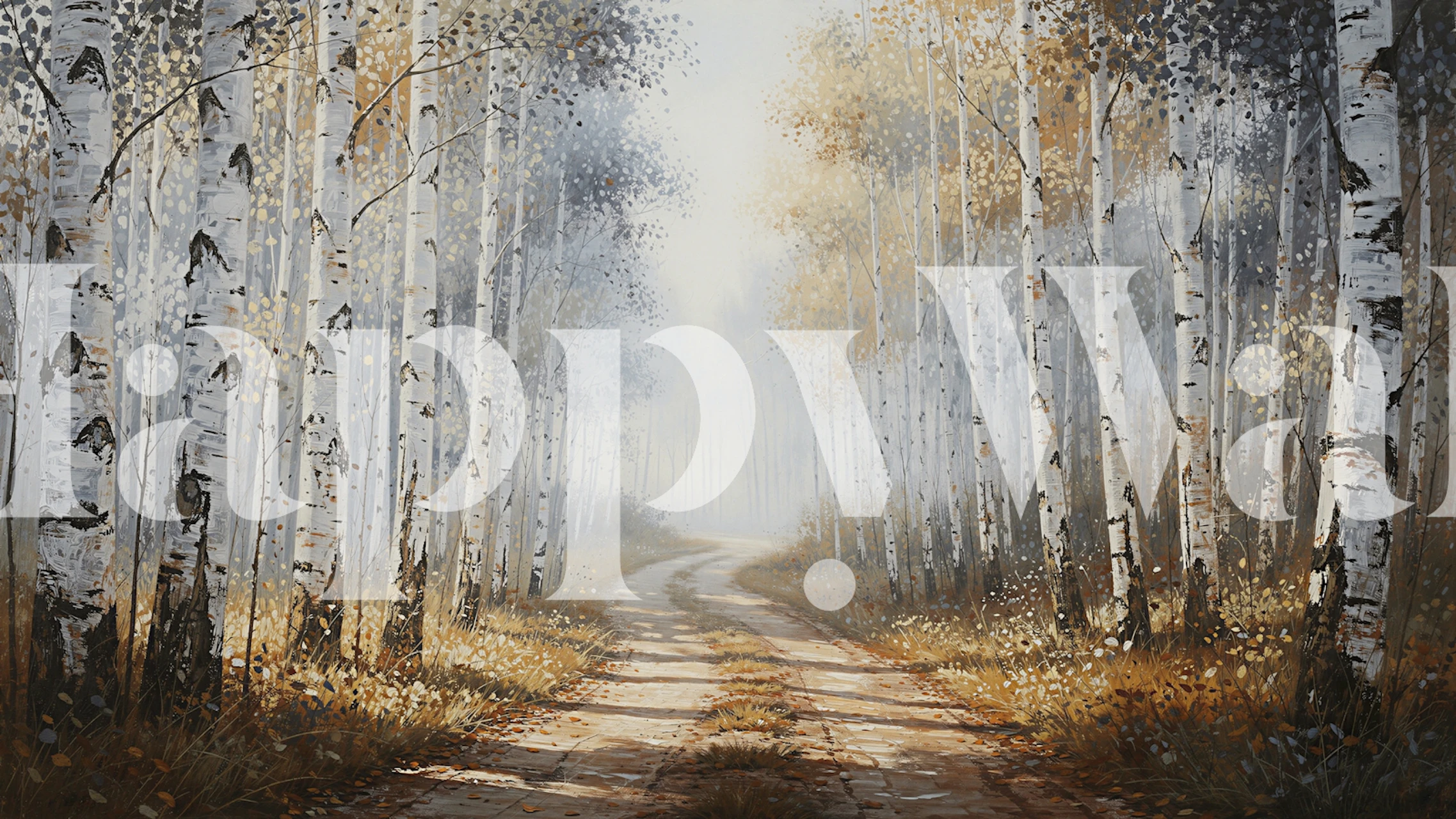 Carta da parati che mostra una scena di Misty Forest Path