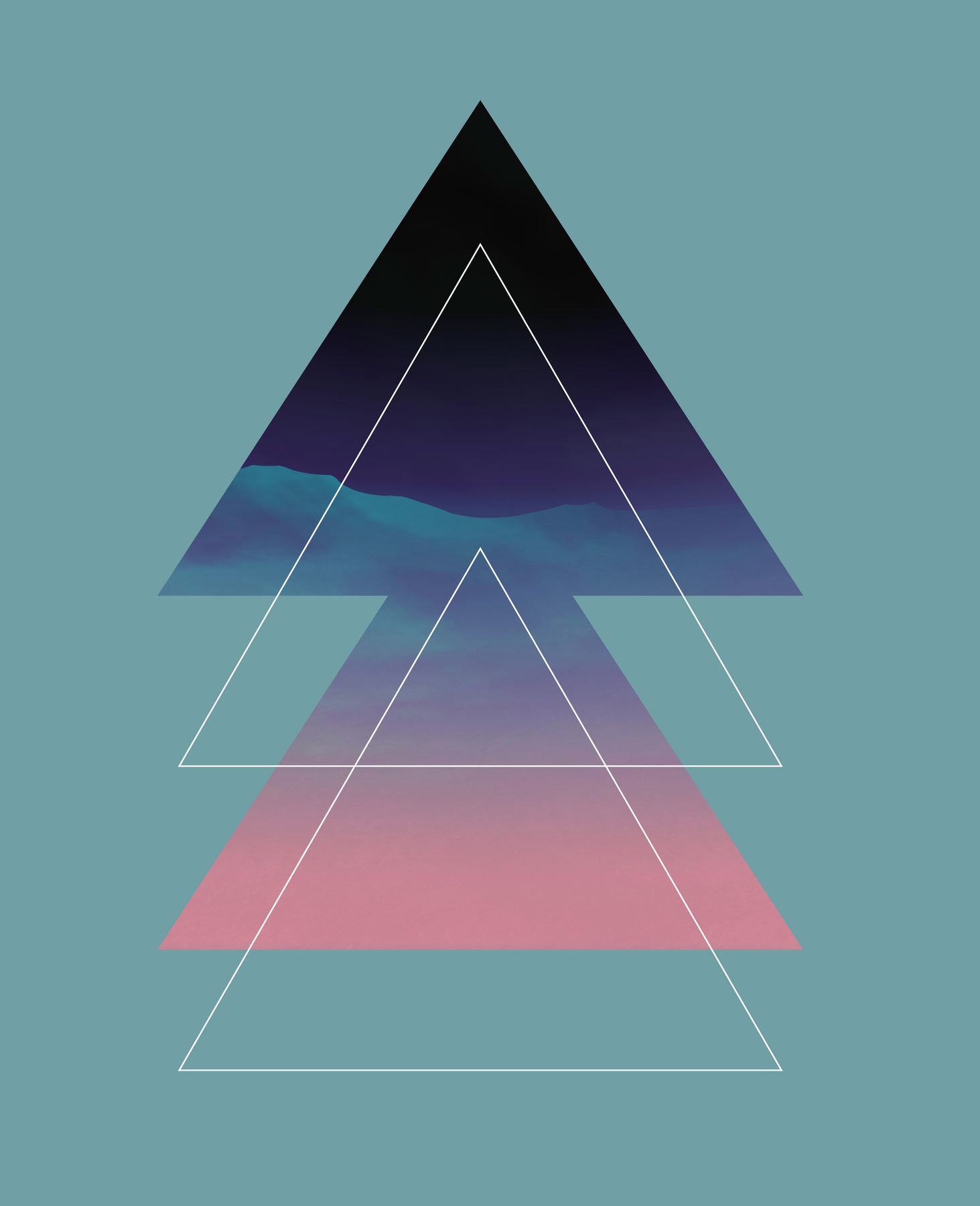 Blue Mountain Triangles Wallpaper | Happywall