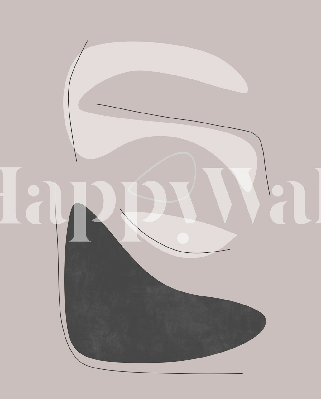 Design della carta da parati Organic Shapes 3 in una stanza