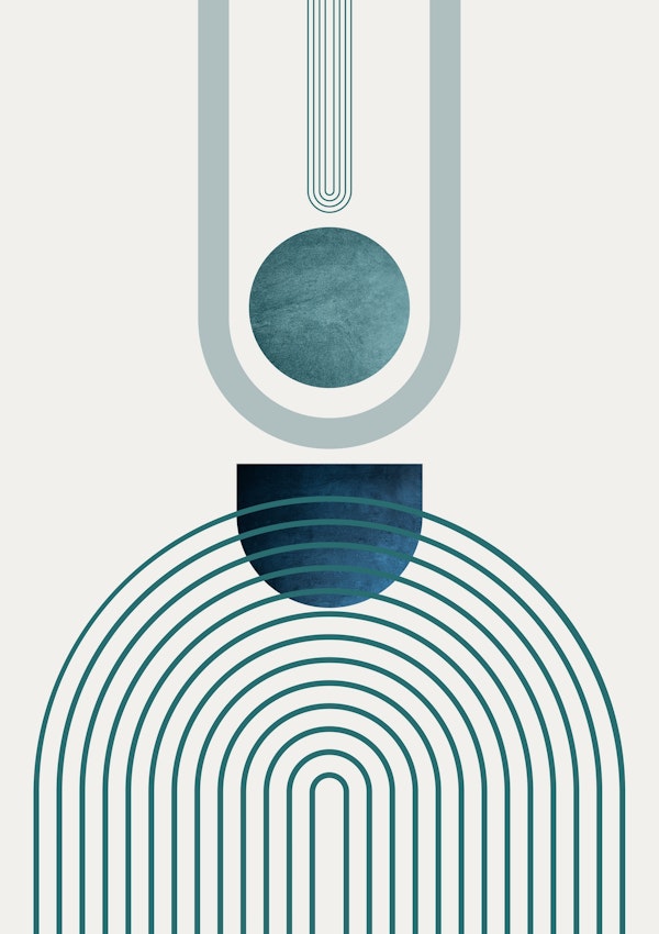 Mid Century Teal Arches