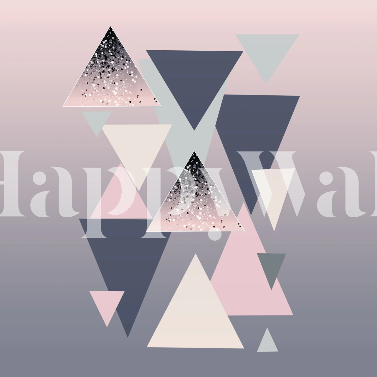 Papel pintado Geometric Triangles Glitter en una habitación