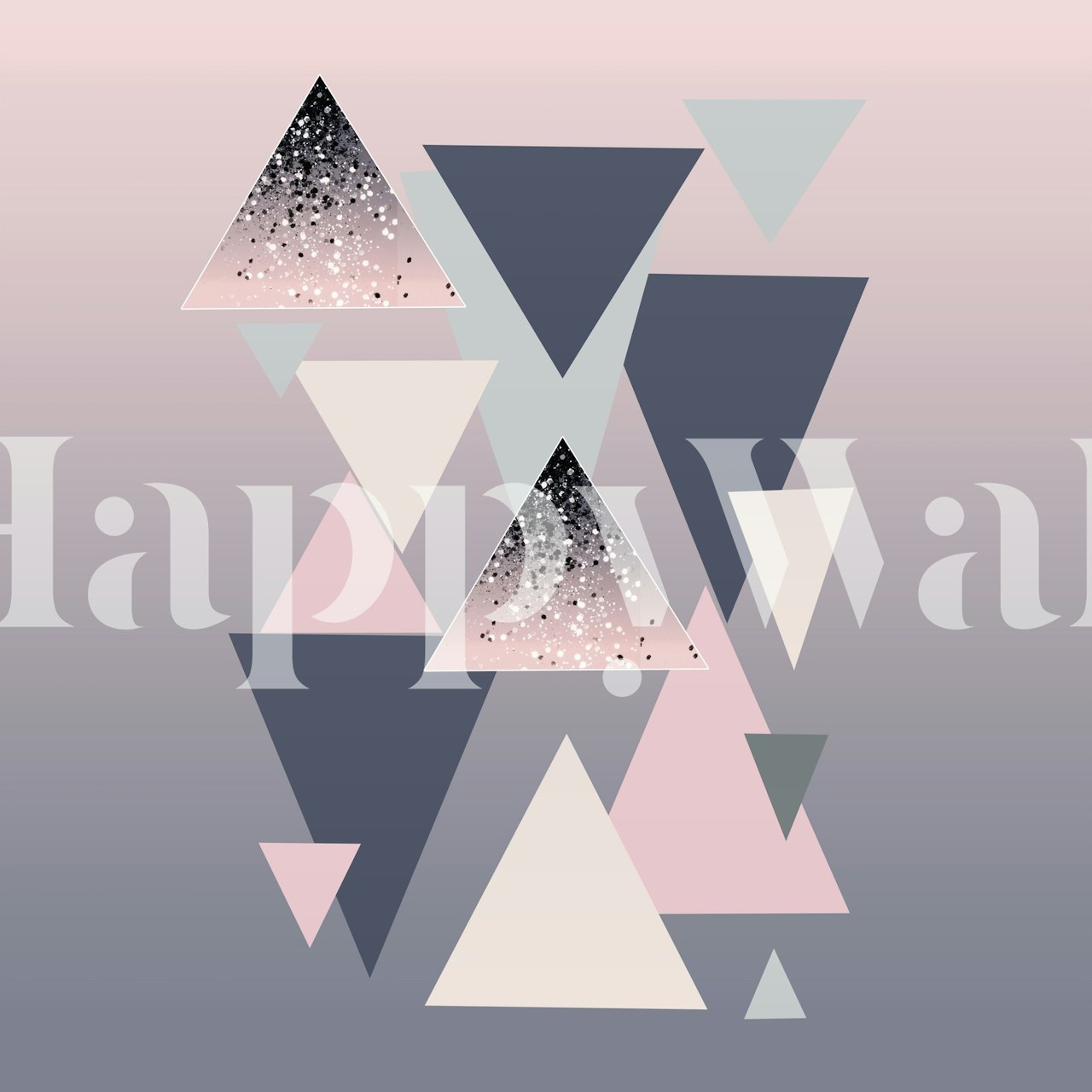 Papel pintado Geometric Triangles Glitter en una habitación