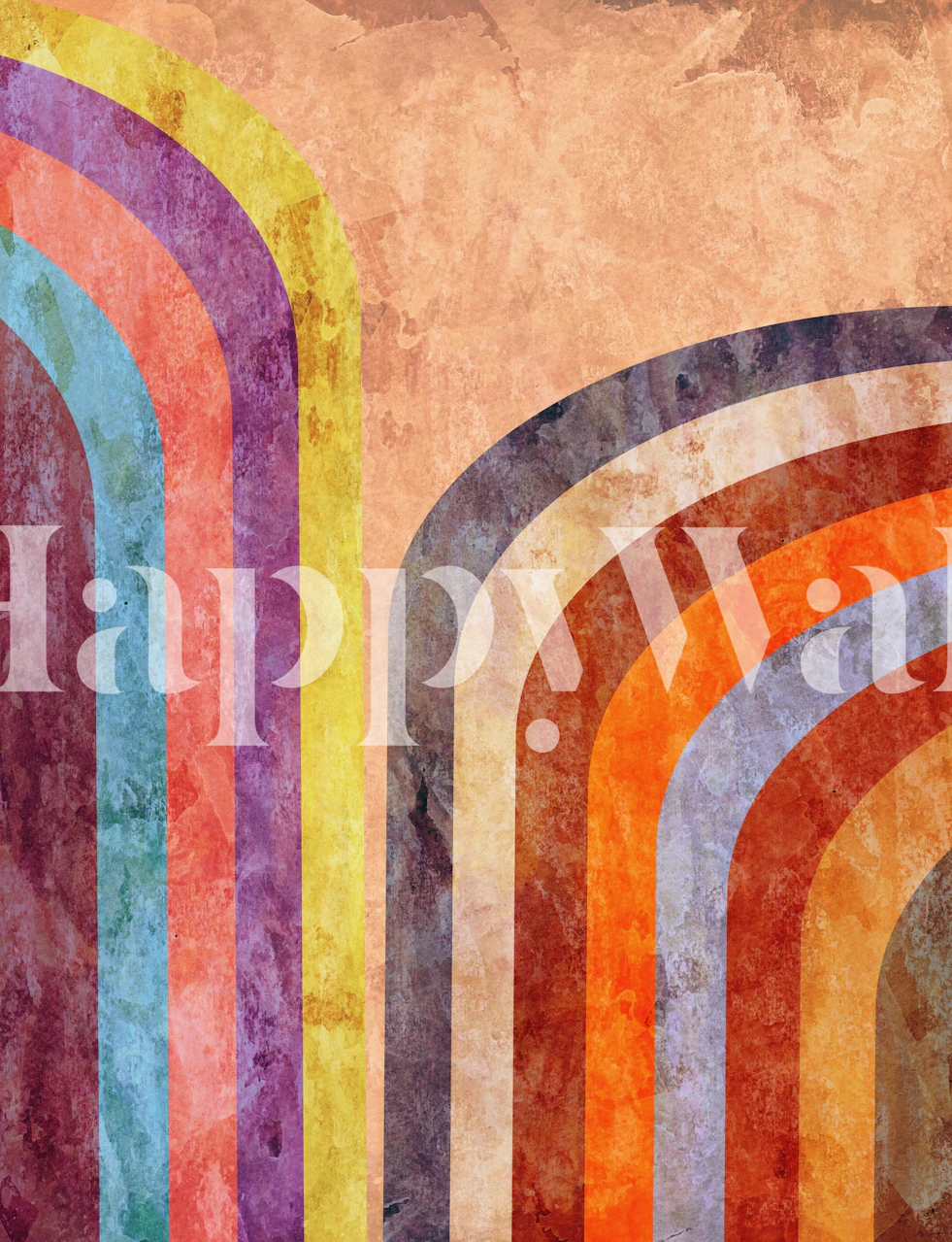 Papier peint coloré avec Rainbows 3 dans une chambre