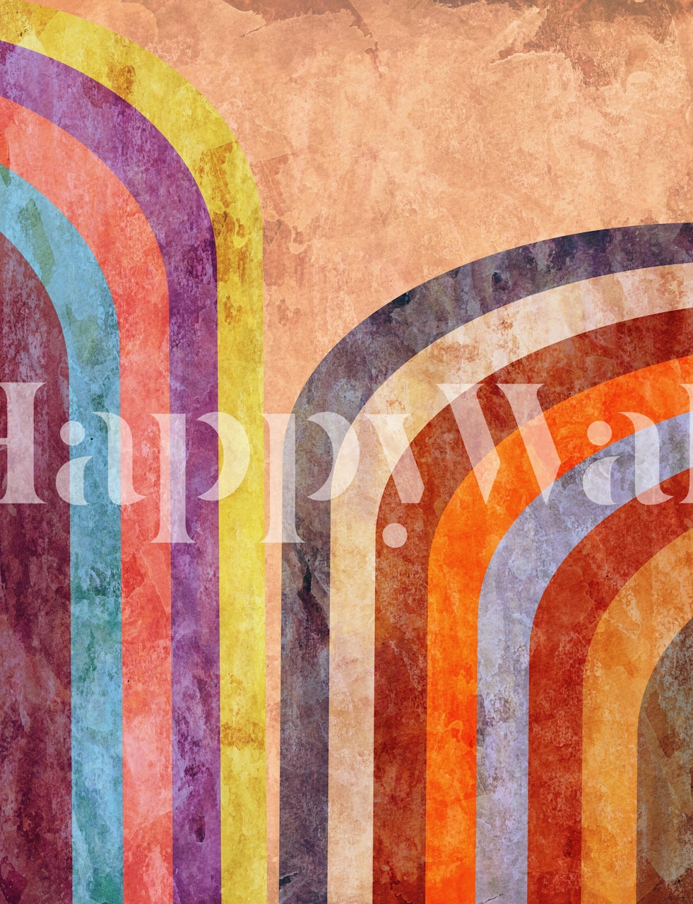 Έγχρωμη ταπετσαρία με Rainbows 3 σε ένα δωμάτιο