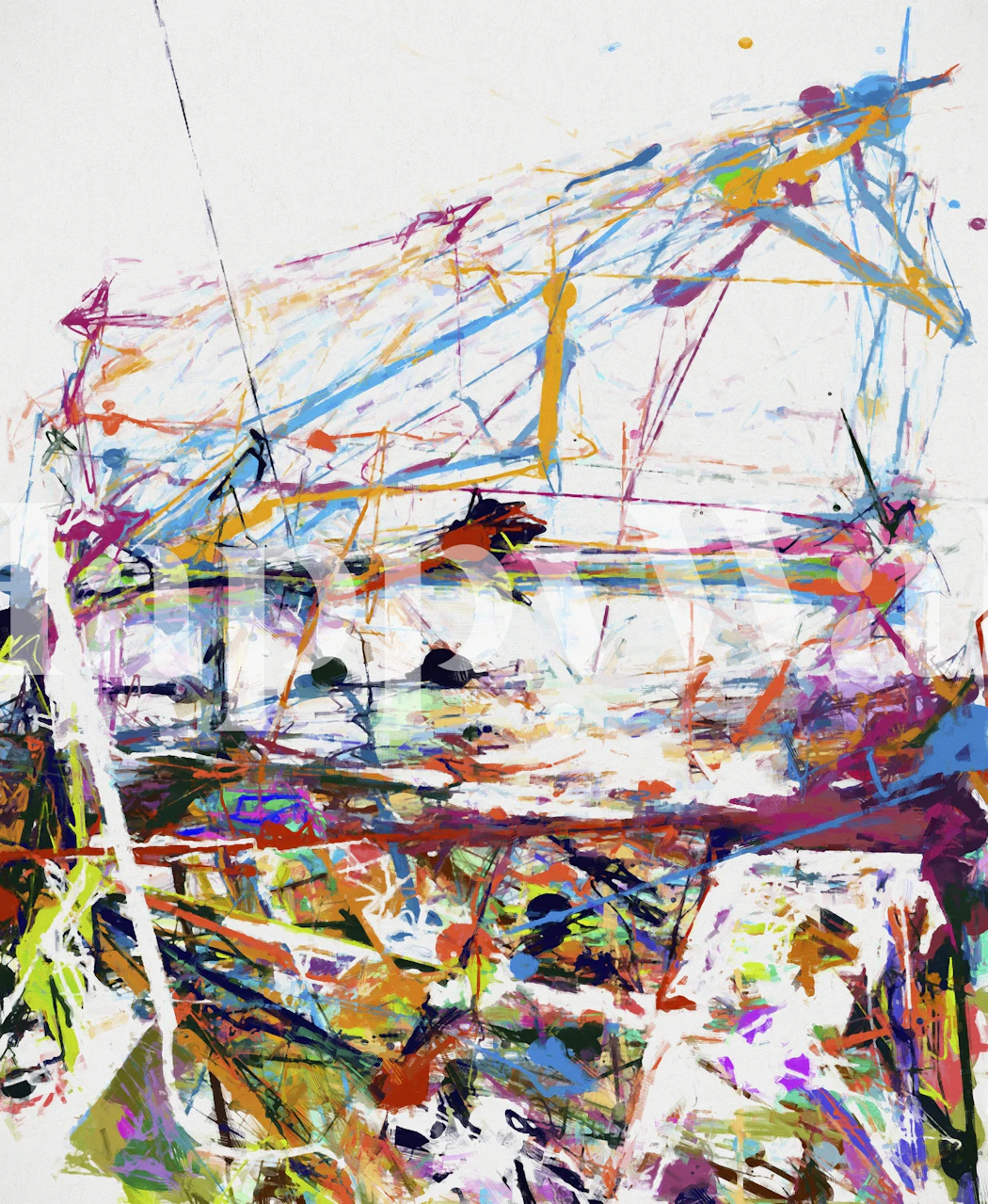 Pollock Wink 8 wallpaper in a room setting