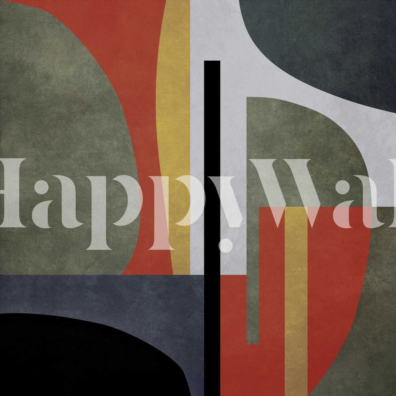 Geometric patterns in earthy colors; grey, black, red, yellow wallpaper