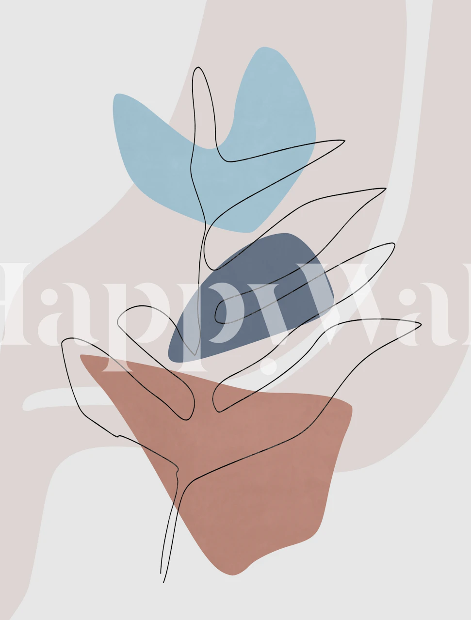 Minimal Floral papel de parede em um ambiente.