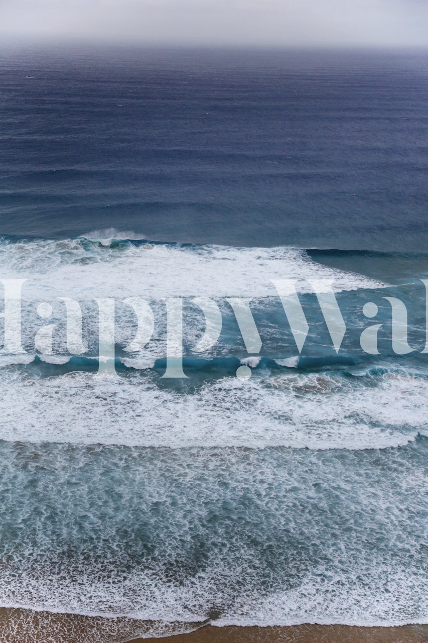 Fotobehang van Rough Surf in de westelijke Algarve met turquoise golven