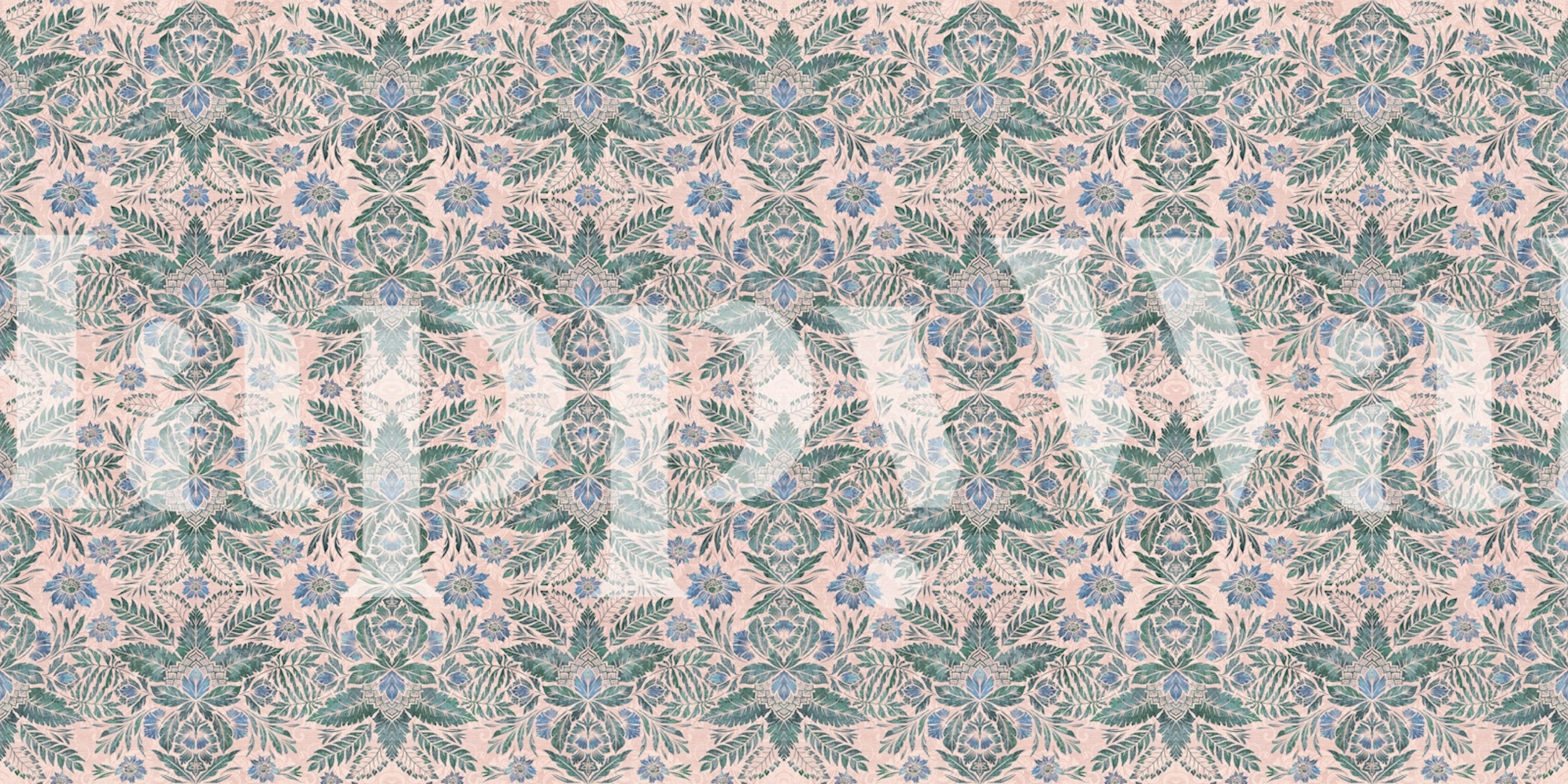 Ταπετσαρία Blush tropical foliage flowers στο δωμάτιο