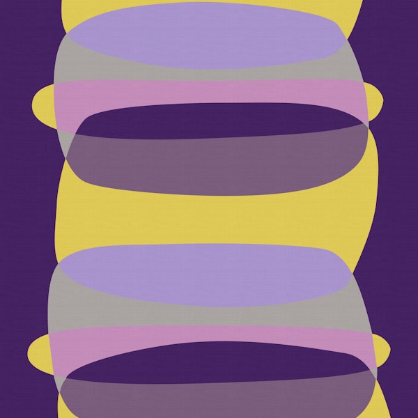 Pebble Shapes Purple Yellow