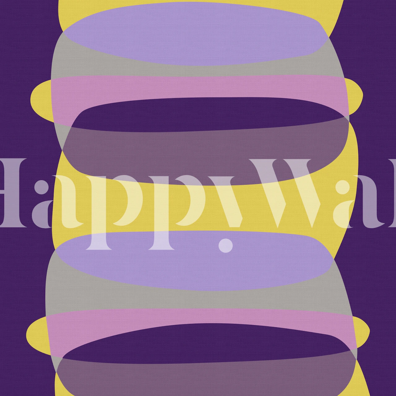 Pebble Shapes Purple Yellow wallpaper in a room