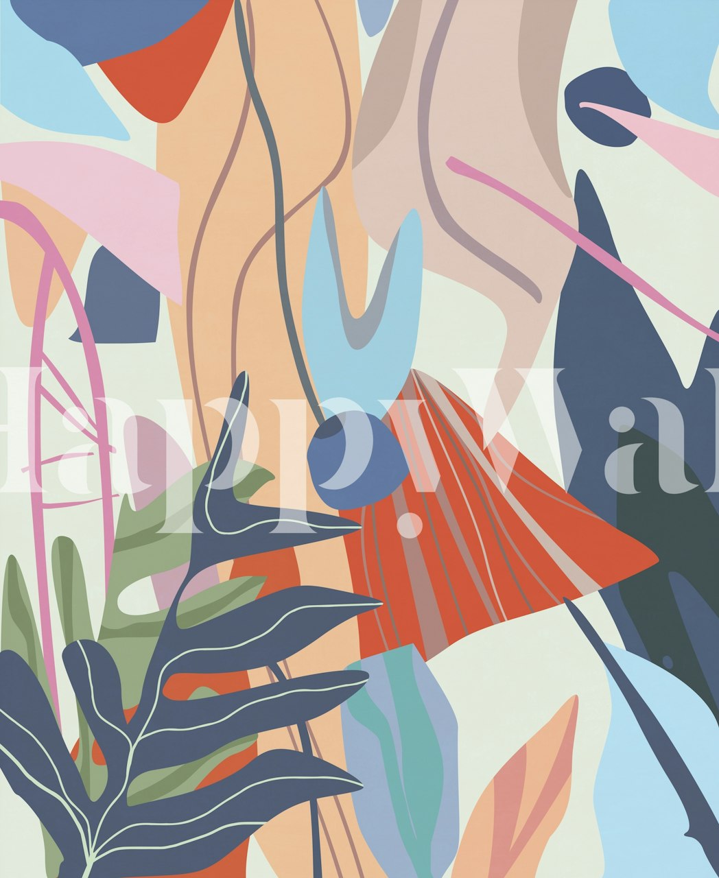 Tropical Garden 4 wallpaper design in a room