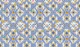 Blue tiles, yellow flowers & butterflies