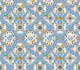 Blue tiles, yellow flowers & butterflies