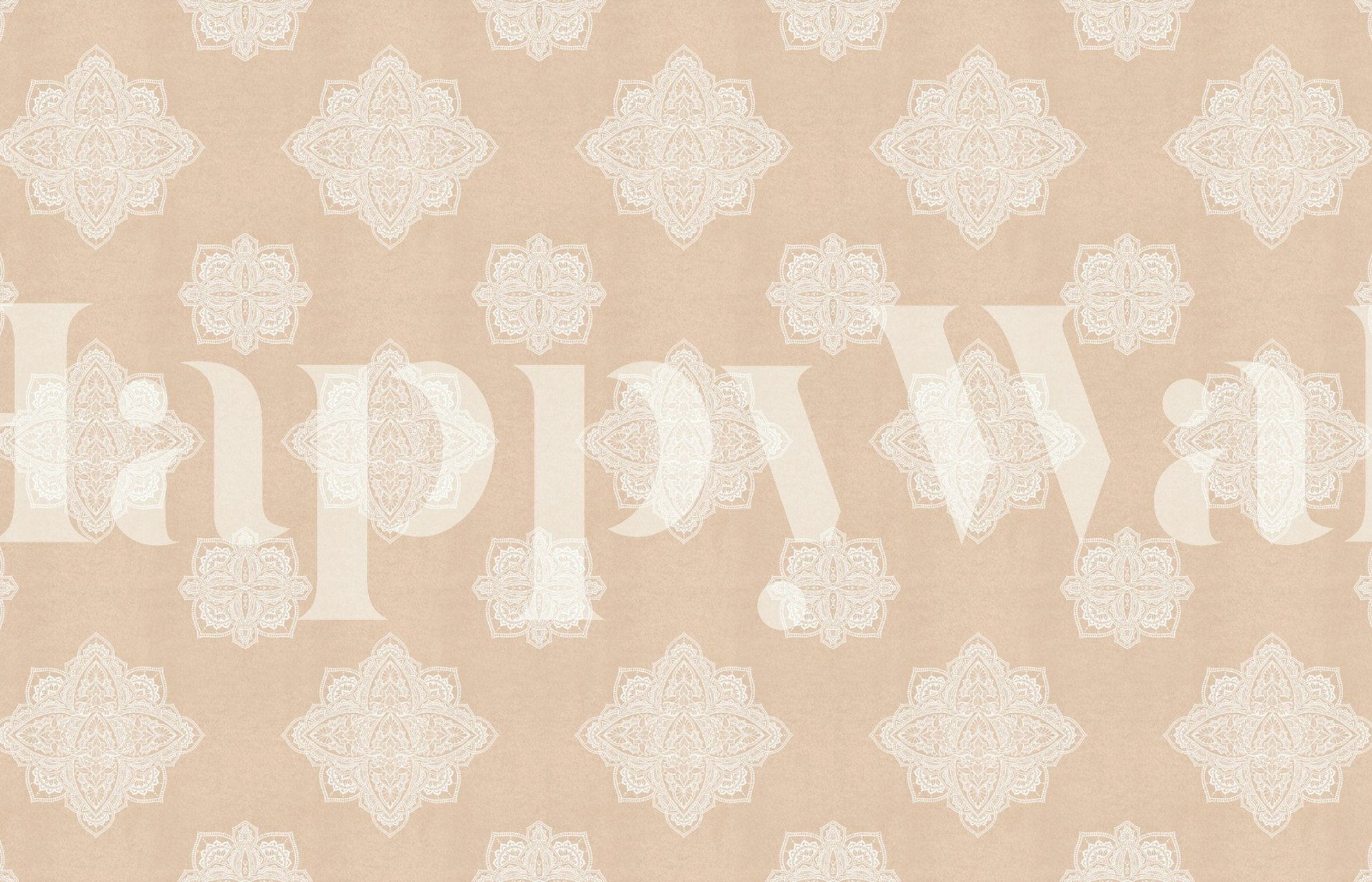 Peach Fuzz Boho Marrakech mandala tapet i rum