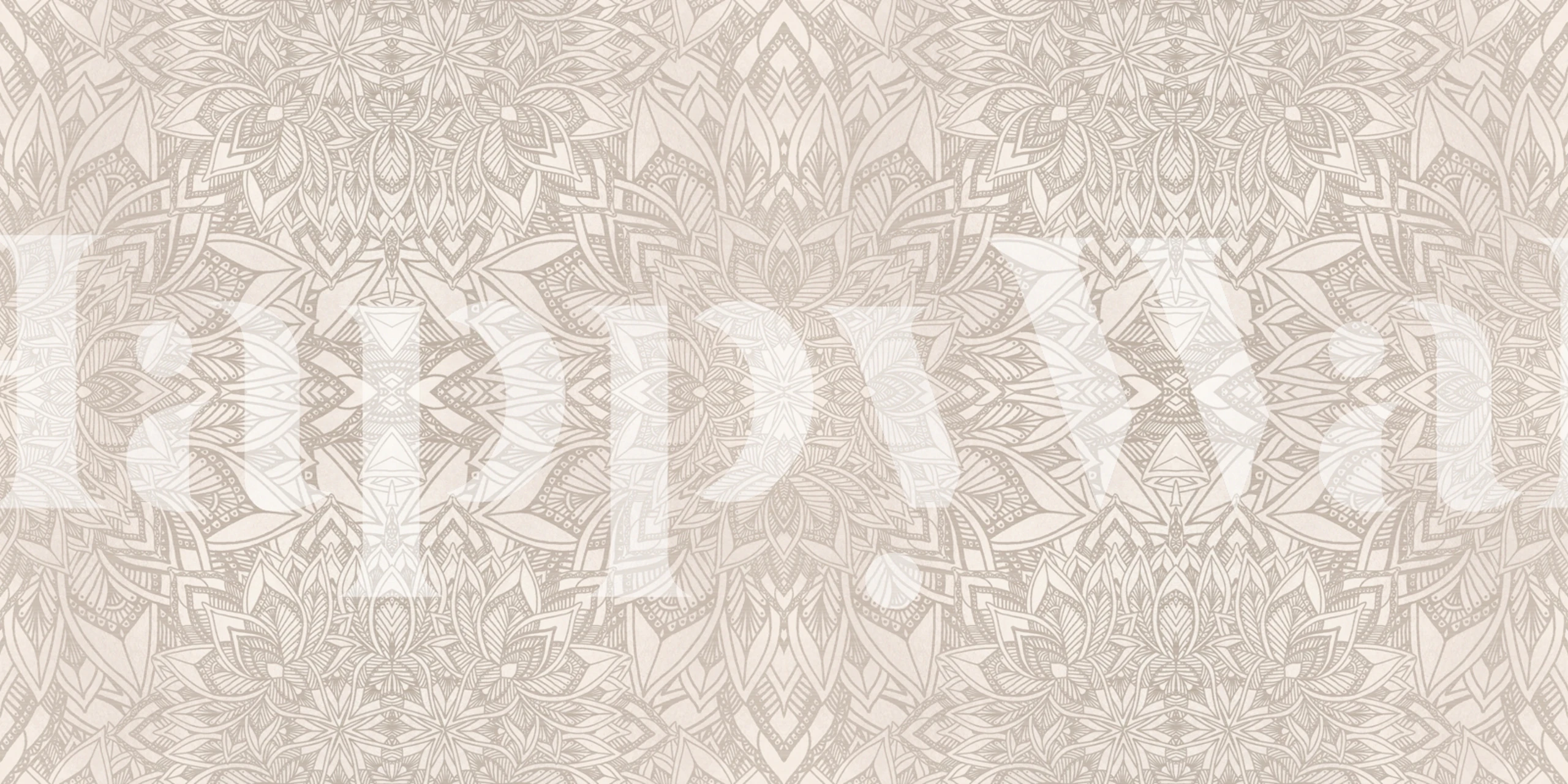 Beige geometric mandala design with intricate patterns and shapes wallpaper