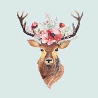 Bohemian Deer papiers peint